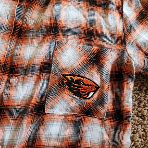 Oregon State Beavers Womens Long Roll Sleeve Button Up Tunic Shirt Small NWOT - Picture 3 of 7